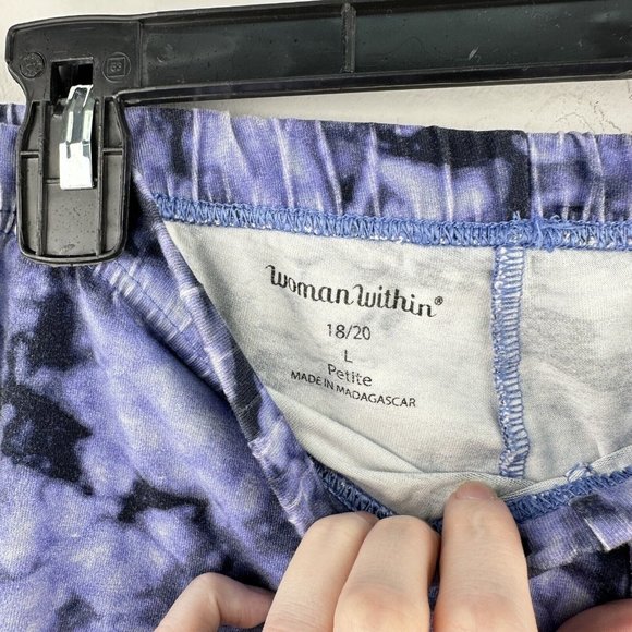 Woman Within Women's Stretch Cotton Bike Short 18/20 Petite L Purple Tie Dye - Picture 3 of 6